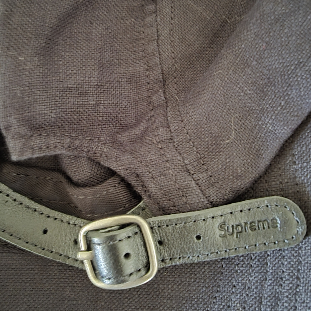 Supreme Black Linen Fitted Camp Cap - Picture 4 of 7